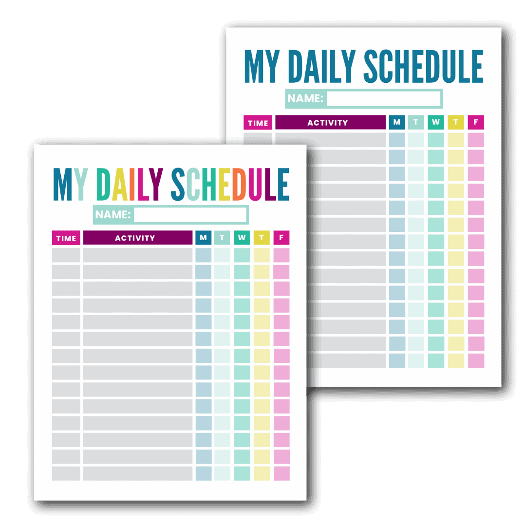 Free Kid s Daily Schedule Template The Incremental Mama