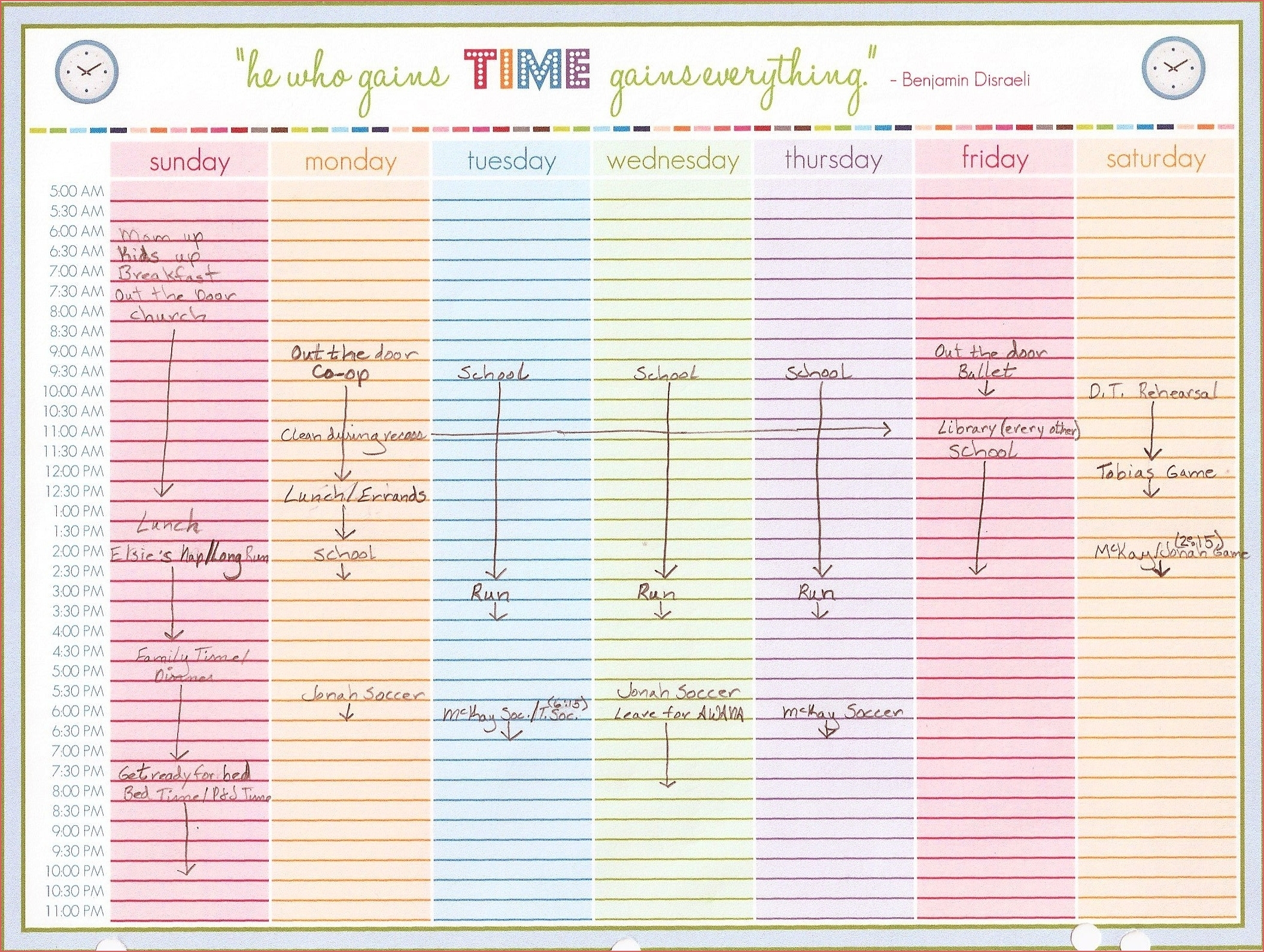 Free Printable Calendar With Time Slots Ten Free