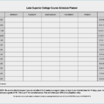 Free Printable College Class Schedule Template Templateral