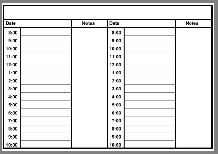  Free Printable Hourly Planner PDF Templateral