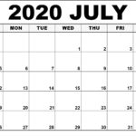 Free Printable July 2020 Calendar Printable Blank