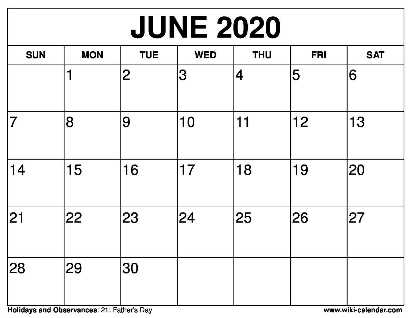 Free Printable June 2025 Calendars