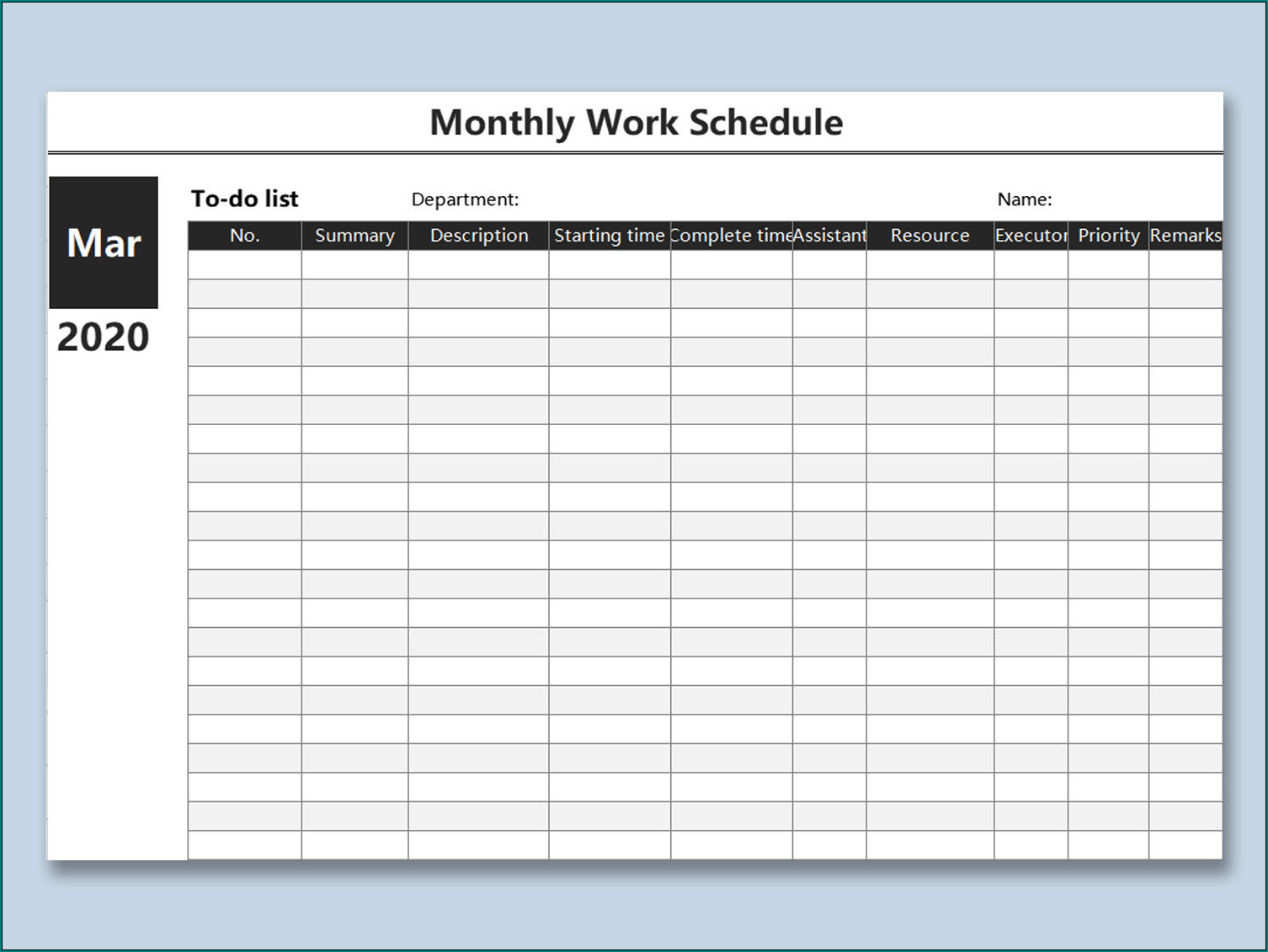 Printable Monthly Schedule - FreePrintableTM.com | FreePrintableTM.com
