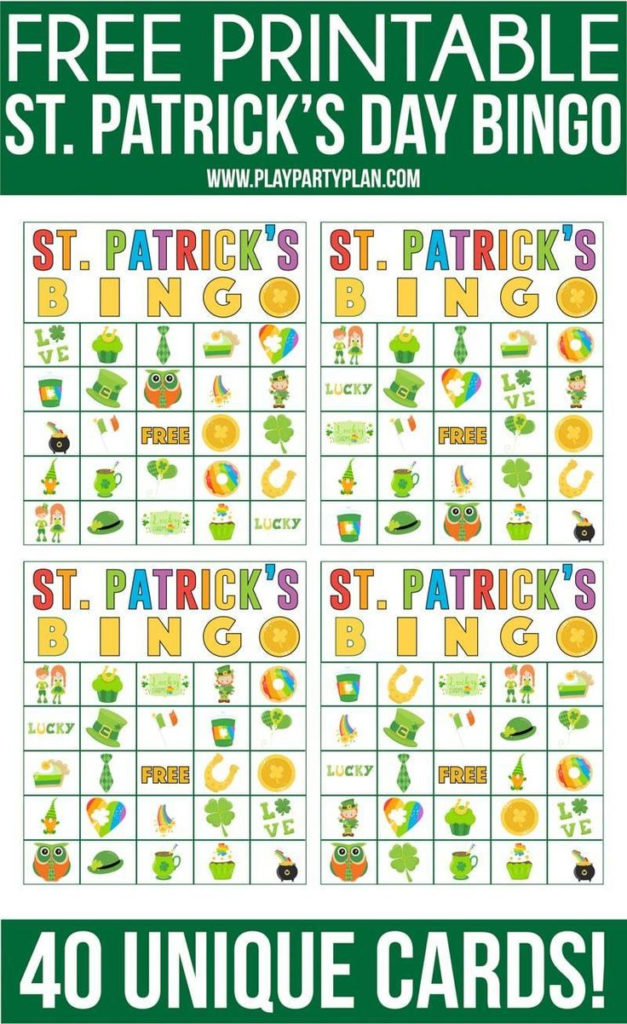 Free Printable St Patrick S Day Bingo Cards Play Party