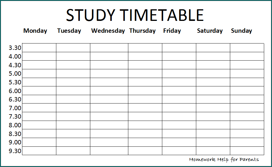  Free Printable Study Schedule Template Bogiolo