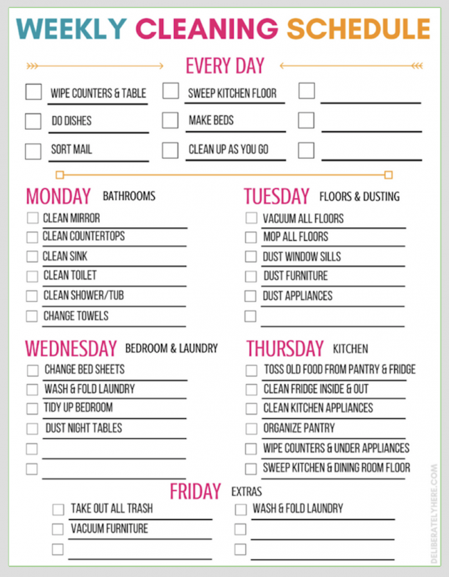 Free Printable Weekly Cleaning Schedule Money Saving Mom 