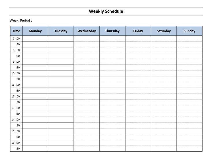 Free Printable Weekly Work Schedule Template For Employee 