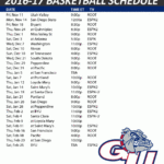 Gonzaga Bulldogs Basketball Schedule 2016 17 Print Here