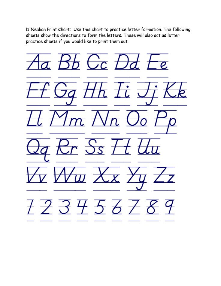 Handwriting Practice Worksheets D nealian Handwriting 