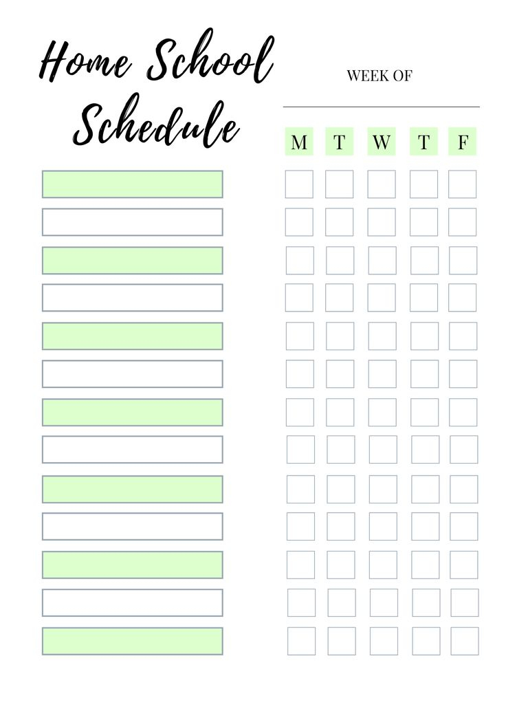 Home School Schedule Daily Routines Kids Homeschooling 