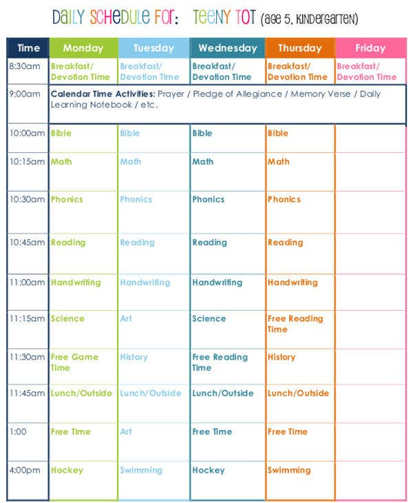 Homeschool Daily Schedule Printable That Are Decisive 