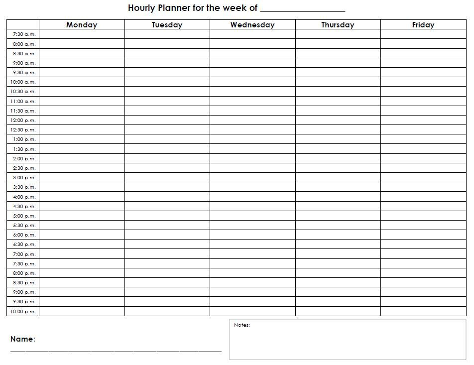 Hourly Planner JPG 952 733 Hourly Planner Weekly 