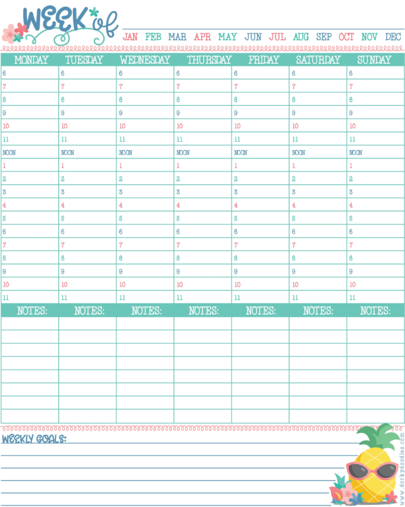 Hourly Planner Printable Hourly Planner Daily Planner