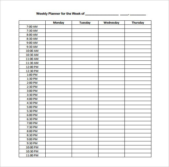 Hourly Schedule Template 34 Free Word Excel PDF 