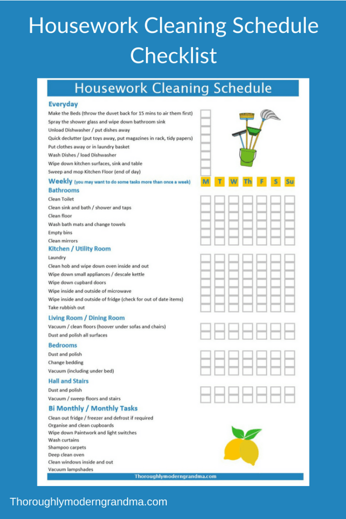 Housework Cleaning Schedule To Simplify Your Life In 2020 