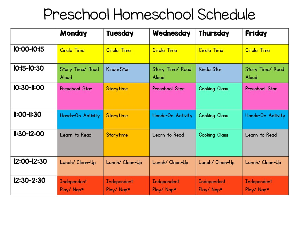 How To Create A Preschool Homeschool Schedule Mommy Is 