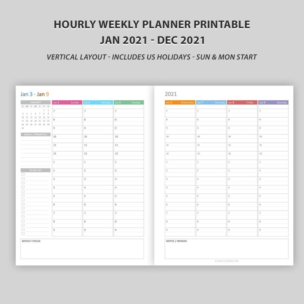 How To Free Printable Weekly Hourly Calendar 2021 Get