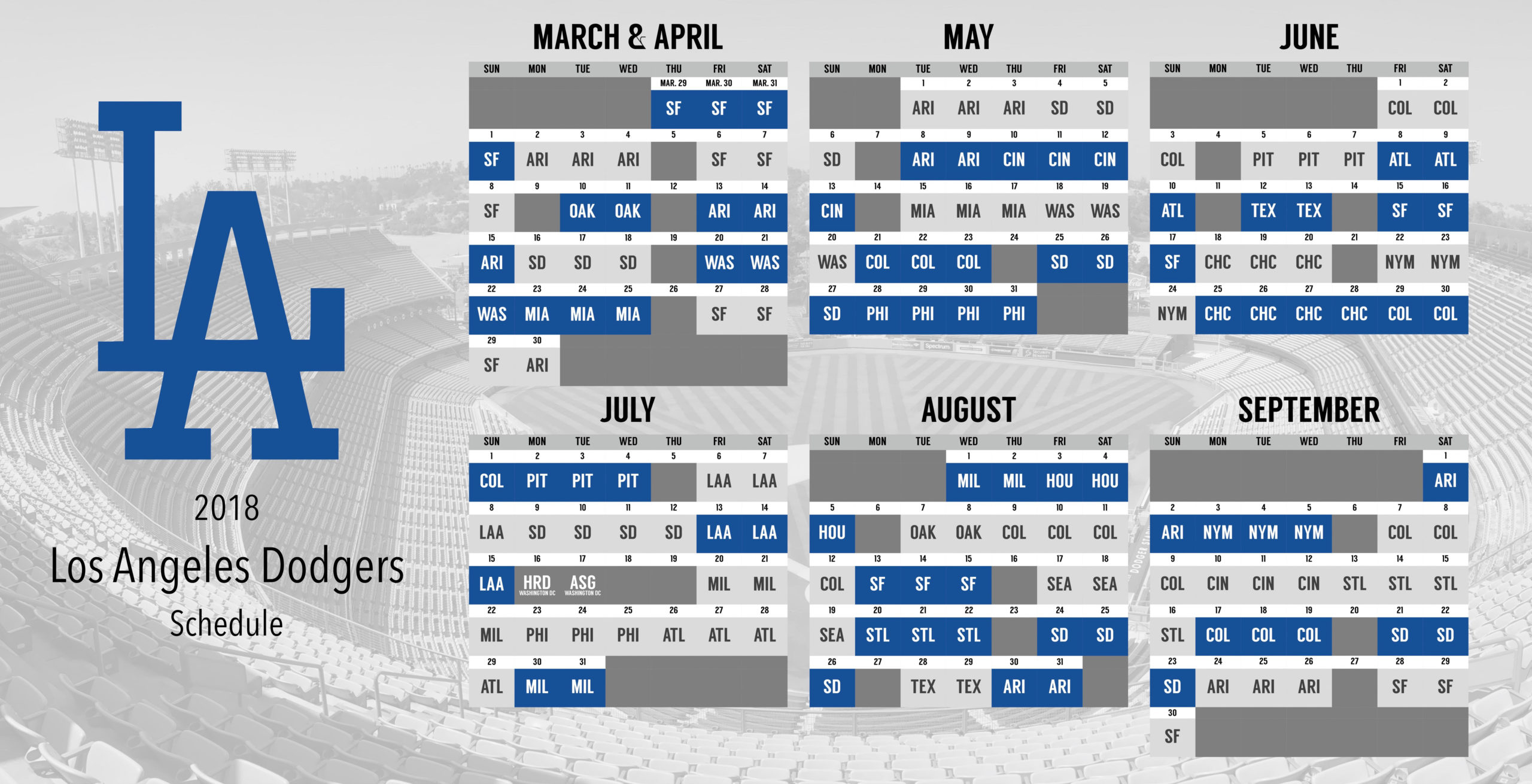 I Designed My Own Dodgers Schedule And Wanted To Share In 