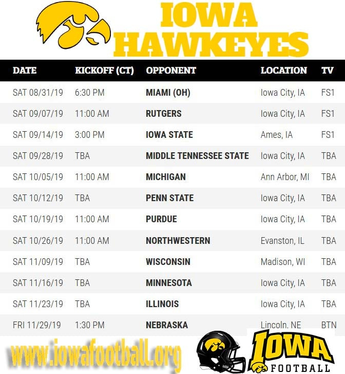 Iowa Football Live Stream Iowa Hawkeyes TV Schedule 