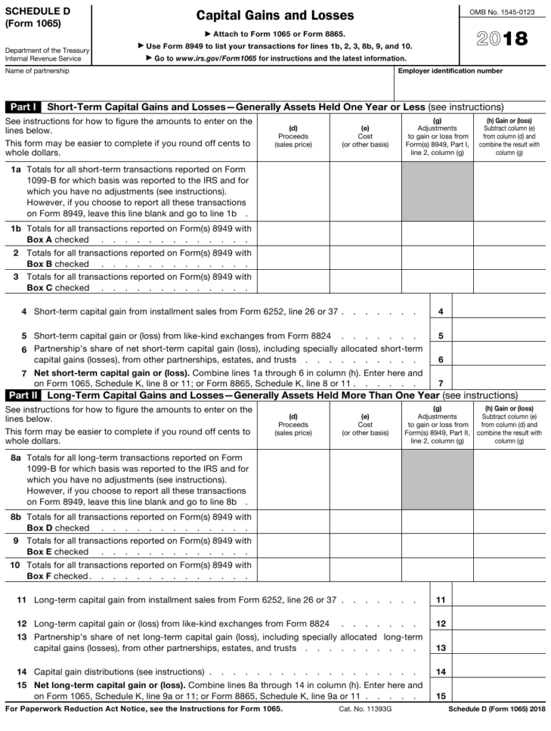 IRS Form 1065 Schedule D Download Fillable PDF Or Fill