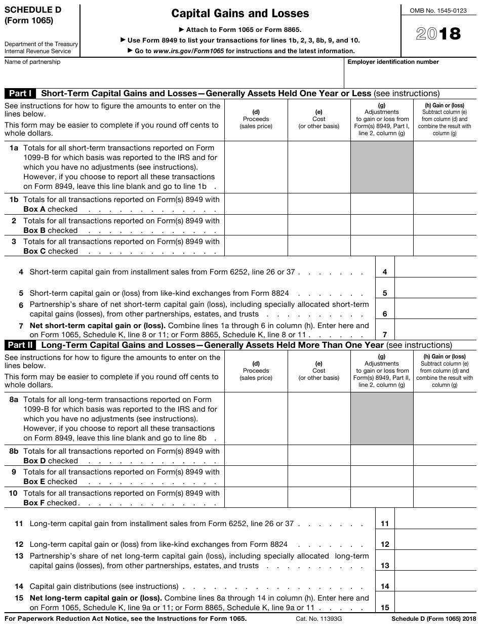 IRS Form 1065 Schedule D Download Fillable PDF Or Fill 