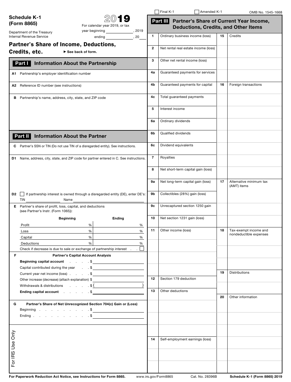 Printable Schedule K-1 - FreePrintableTM.com | FreePrintableTM.com