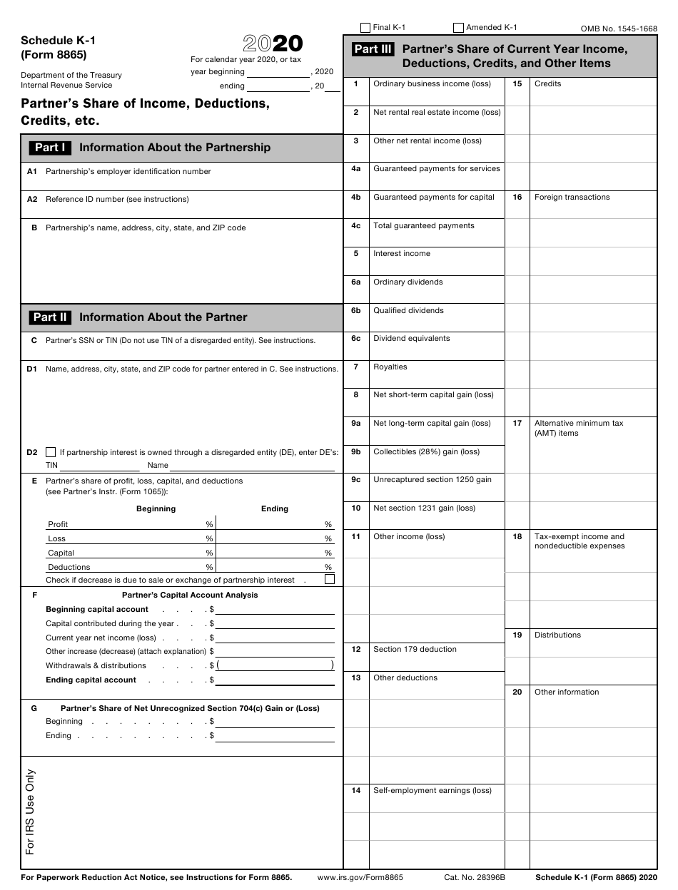 IRS Form 8865 Schedule K 1 Download Fillable PDF Or Fill 