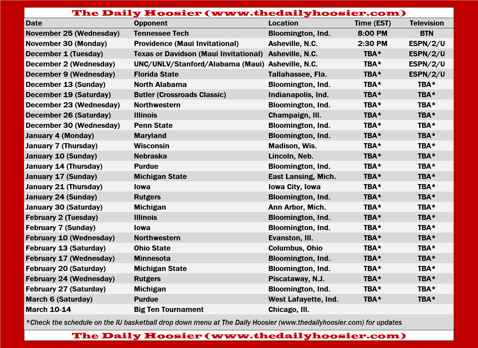 IU Basketball 2020 21 Schedule Printable The Daily Hoosier