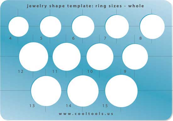 Jewelry Shape Template Ring Sizes Whole