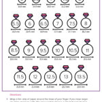 Ladies Men Finger Ring Size Measurement Chart Printable