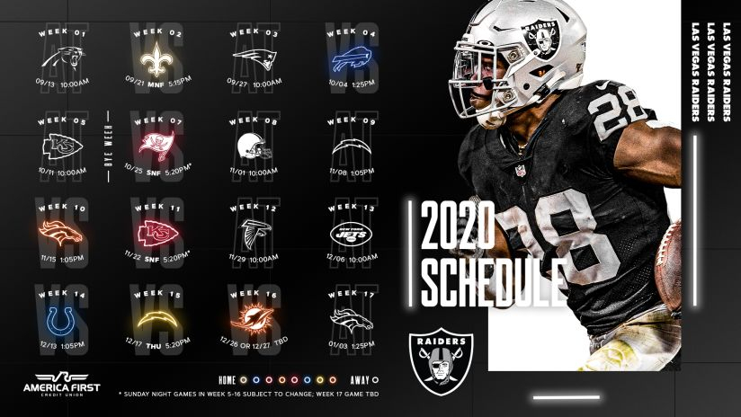 Las Vegas Raiders 2020 Schedule Recap