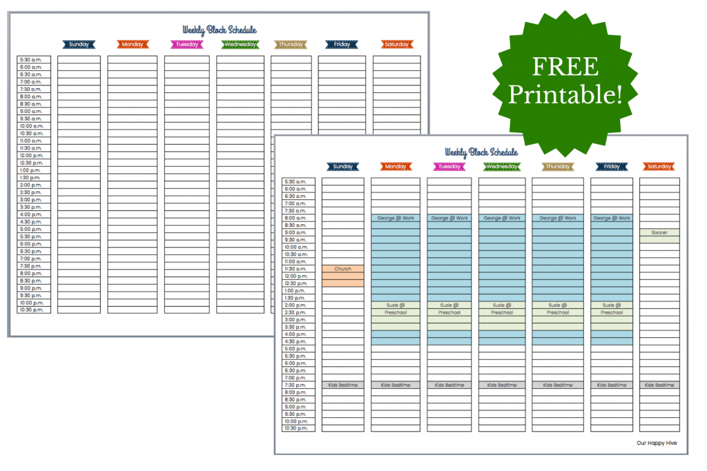 Maximizing Time Via A Block Schedule FREE Printable 