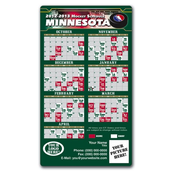 Minnesota Wild Pro Hockey Schedule Magnets 4 X 7 