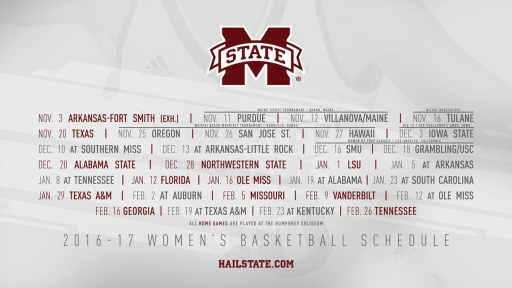Mississippi State Women S Basketball Schedule Printable