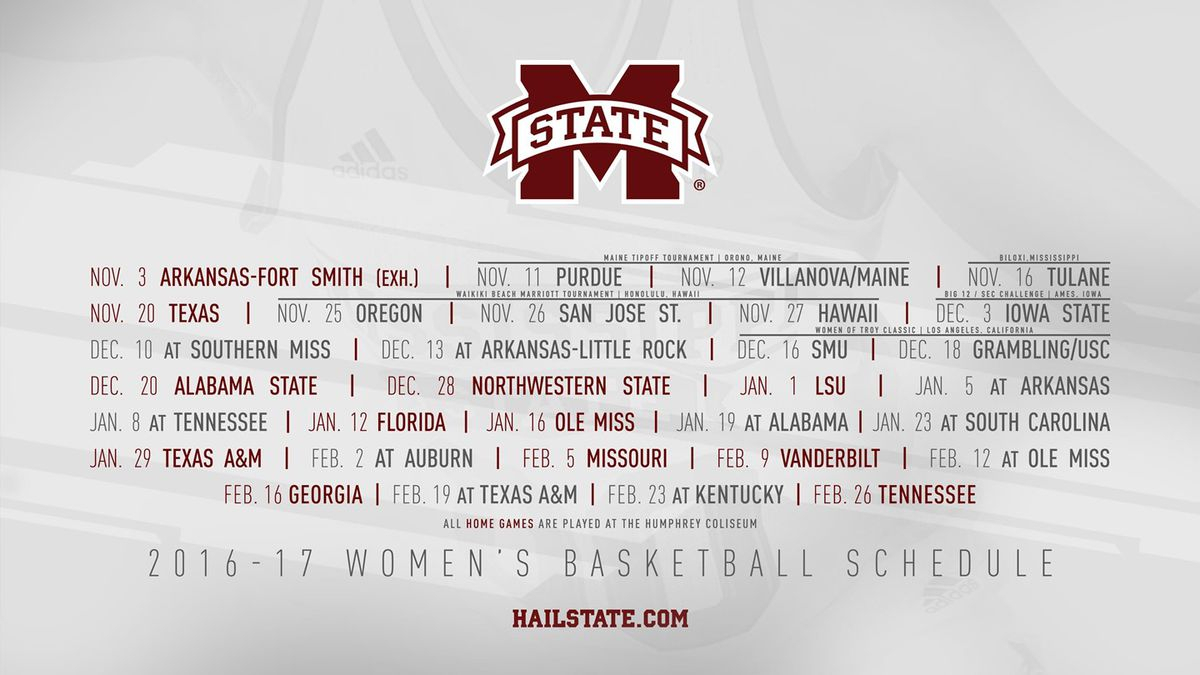 Mississippi State Women s Basketball Schedule Printable 