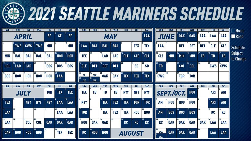 MLB Releases 2021 Schedule Mariners Set To Open At T 