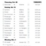 Mountain Time Week 8 NFL Schedule 2020 Printable