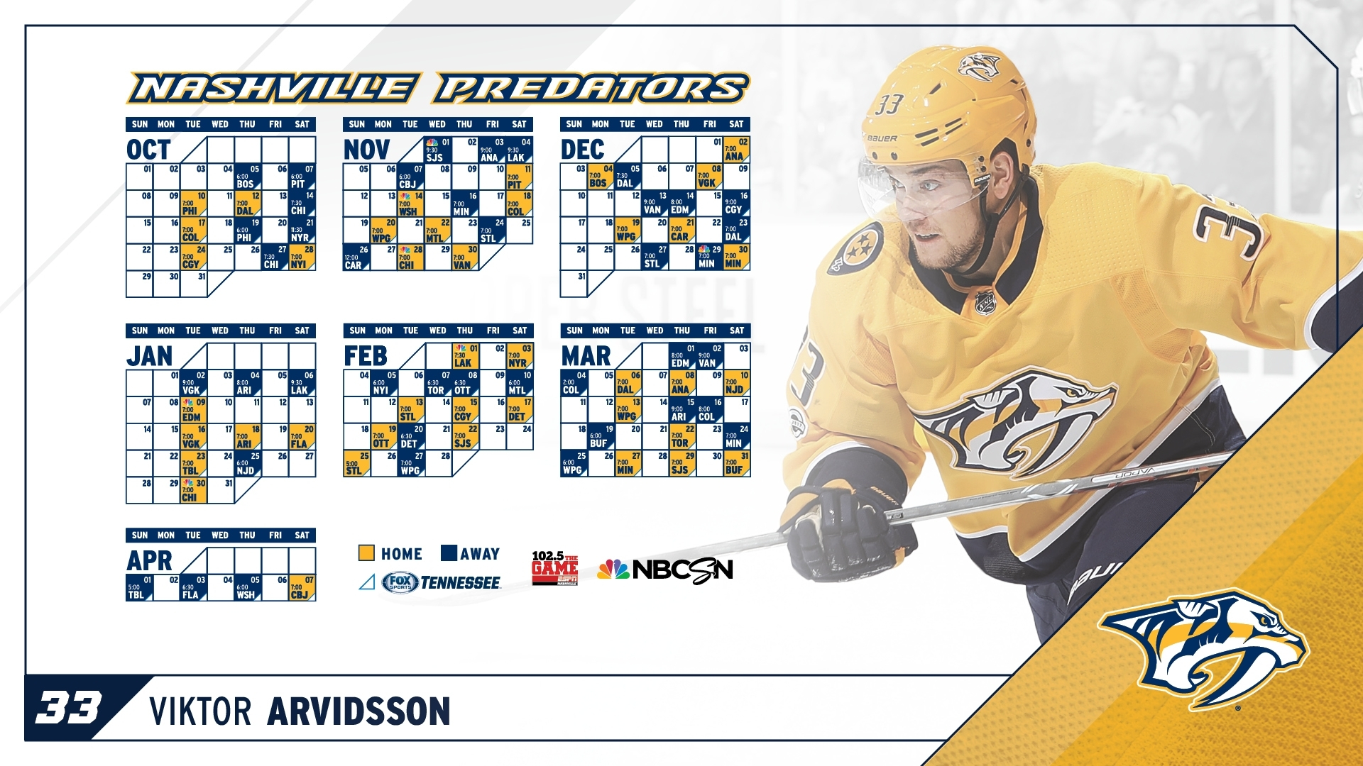 Nashville Predators Schedule 2019 20 Printable Calendar 