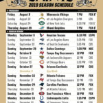New Orleans Saints 2019 Schedule