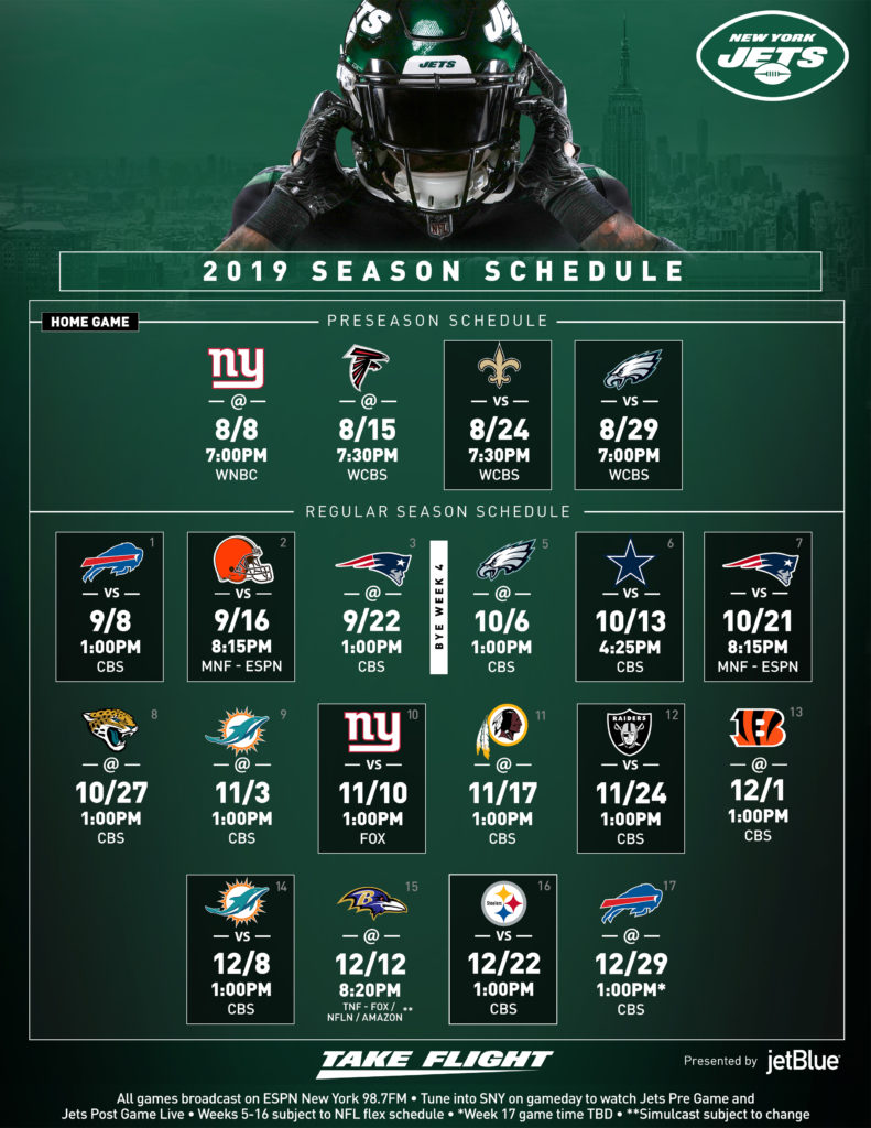 New York Jets Schedule