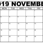 November 2019 Daily Calendar