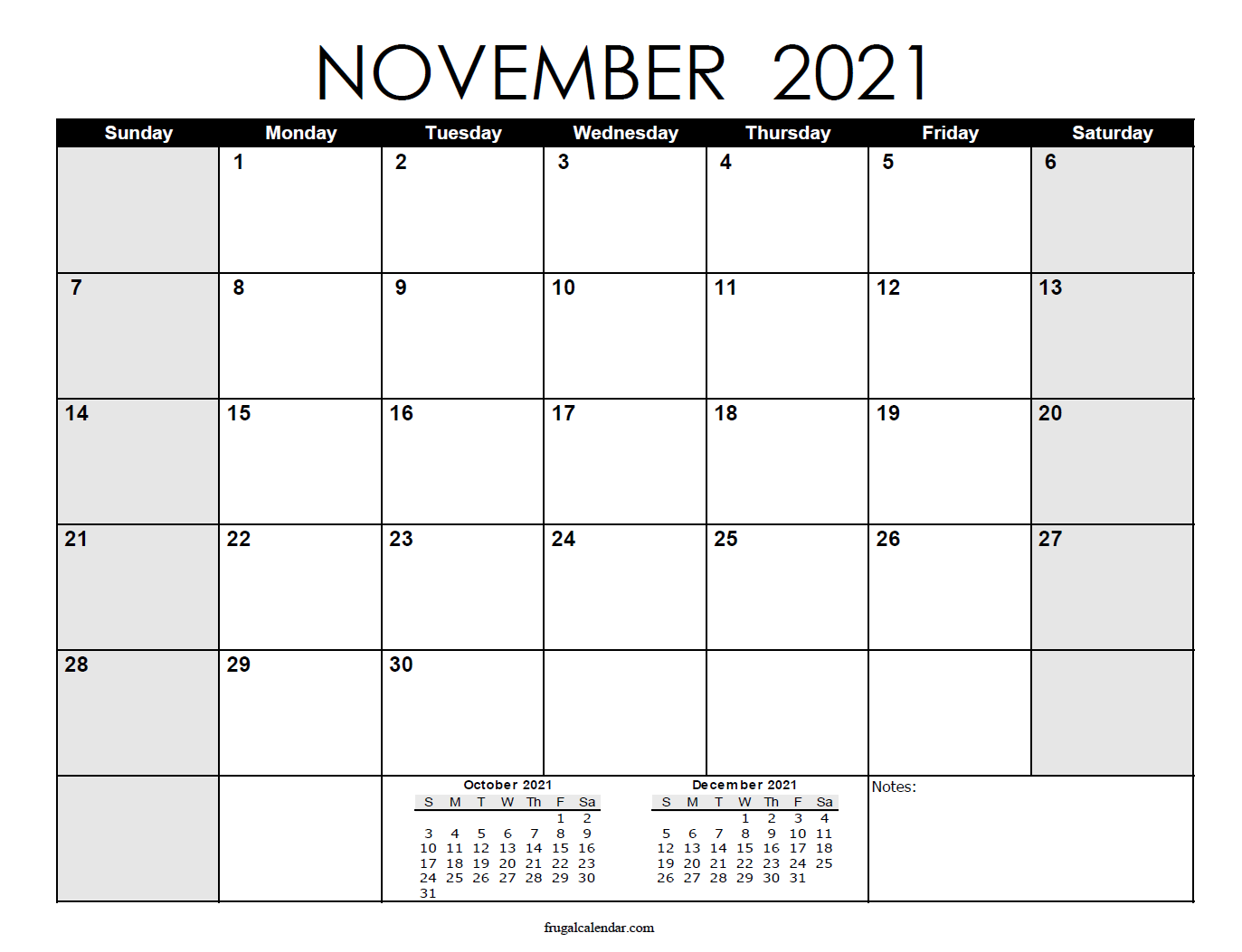 November 2025 Calendars Printable