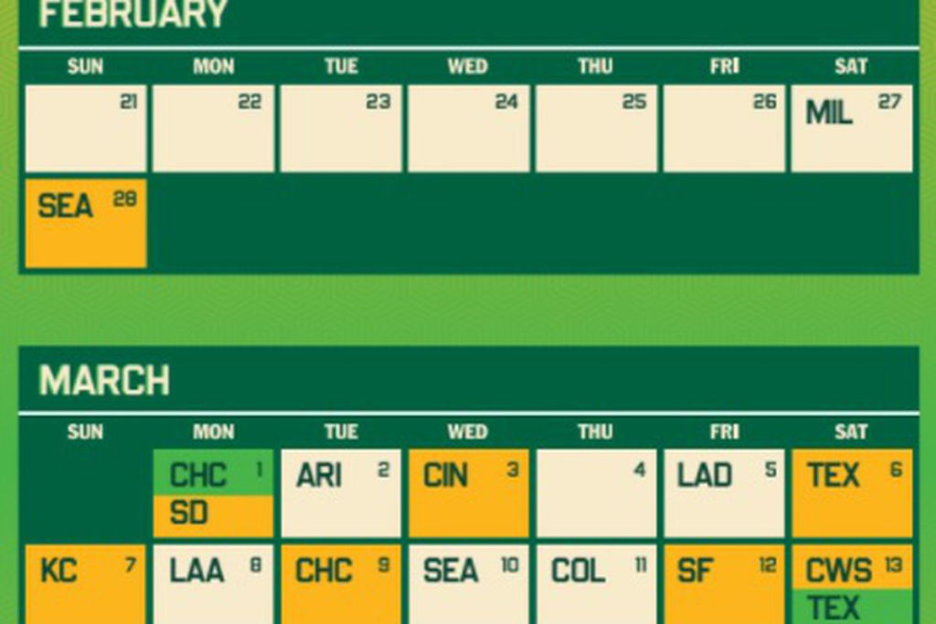A's 2021 Schedule Printable - FreePrintableTM.com | FreePrintableTM.com