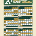 Oakland A S Printable Schedule Oakland Athletics