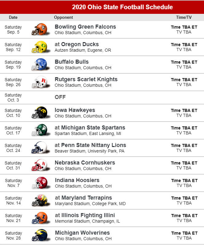 Ohio State Buckeyes Football Future Schedules