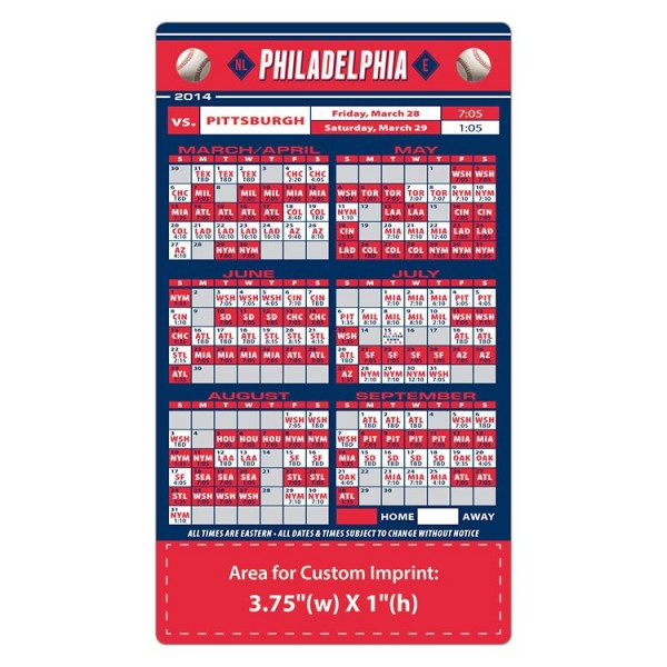 Philadelphia Phillies Baseball Team Schedule Magnets 4 X 