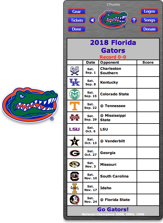 Florida Gators 2021 Football Schedule Printable  FreePrintableTM.com