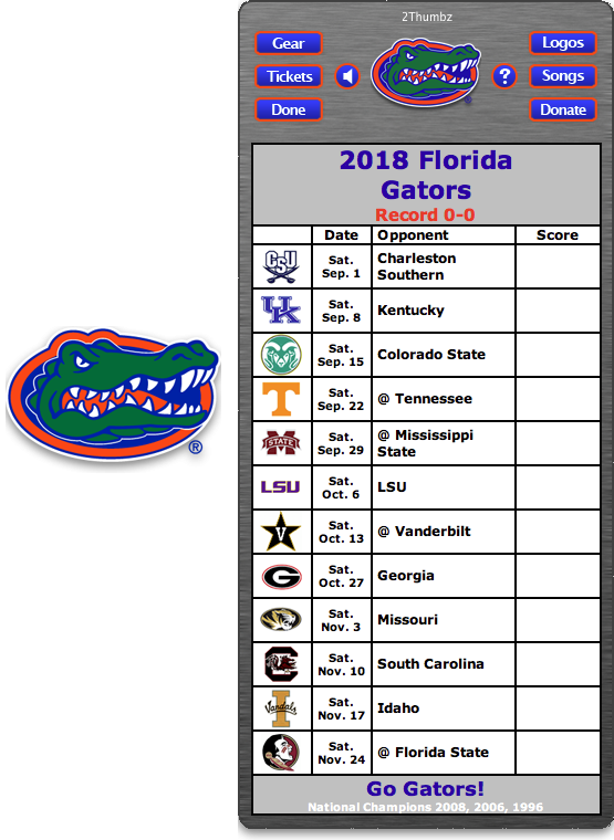 Florida Gators 2021 Football Schedule Printable - FreePrintableTM.com | FreePrintableTM.com