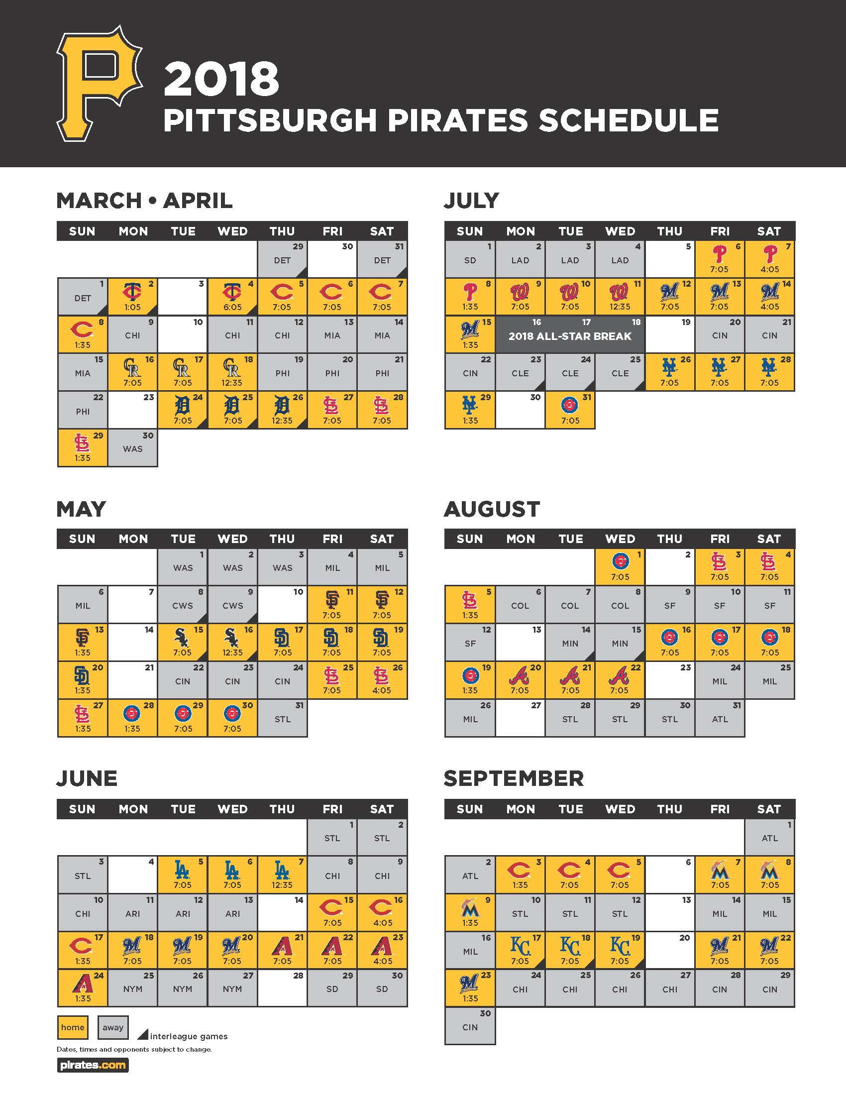 Pirates Release 2018 Schedule CBS Pittsburgh