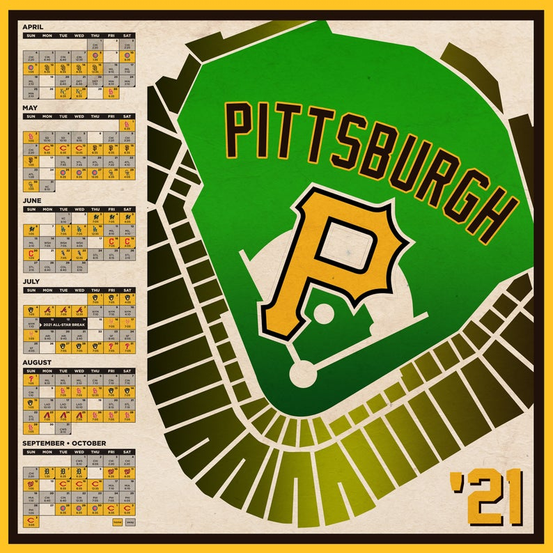 Pittsburgh Pirates 2025 Schedule Print Etsy